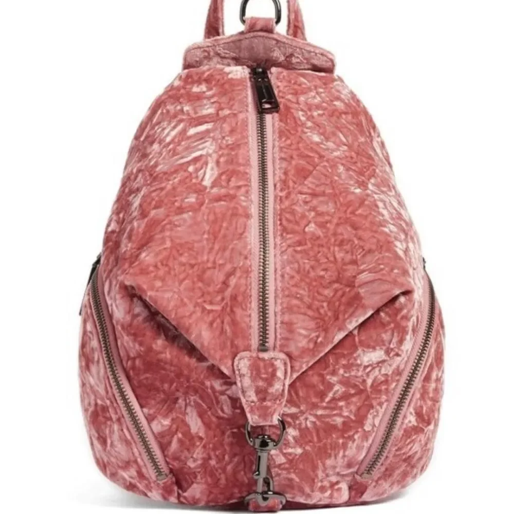 Rebecca Minkoff Medium Velvet Julian Pink Backpack Purse